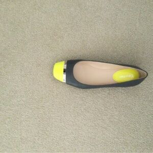 Calvin Klein Black and Yellow Flats